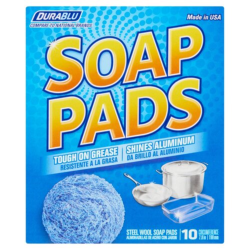 Dura Blu Steel Wool Soap Pads, 10 count