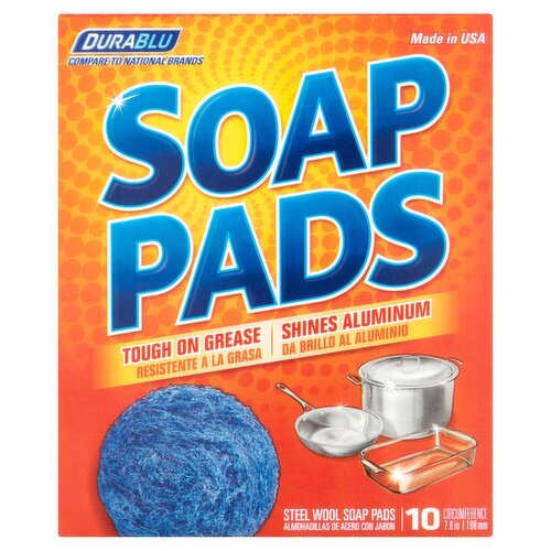 Dura Blu Steel Wool Soap Pads, 10 count