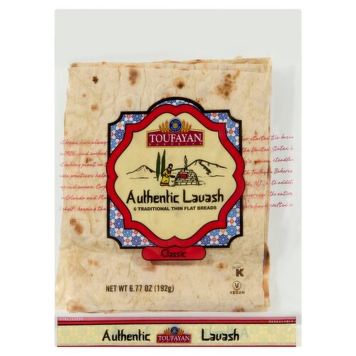 Toufayan Bakeries Classic Authentic Lavash, 6 count, 6.77 oz