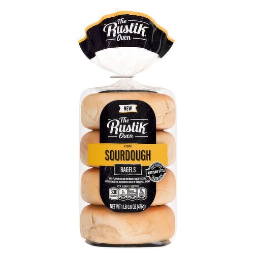 The Rustik Oven Sourdough Bagels, 4 count, 1 lb 0.8 oz