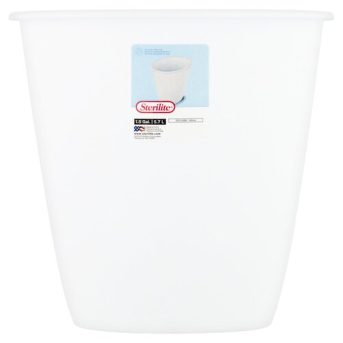 Sterilite 1.5 Gal. White Vanity Waste Basket