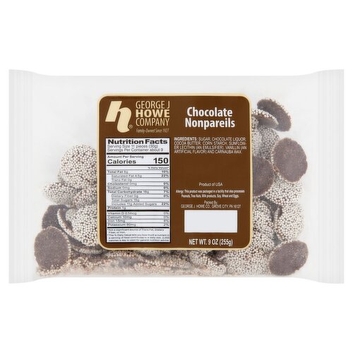 George J Howe Company Chocolate Nonpareils, 9 oz