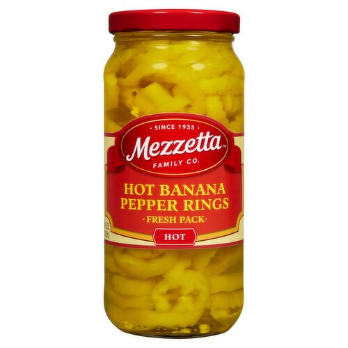 Mezzetta Hot Banana Pepper Rings Fresh Pack, 16 fl oz