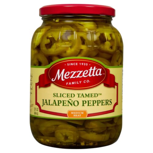 Mezzetta Medium Heat Sliced Tamed Jalapeño Peppers, 32 fl oz