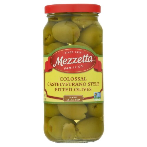 Mezzetta Colossal Castelvetrano Style Pitted Olives, 8 oz