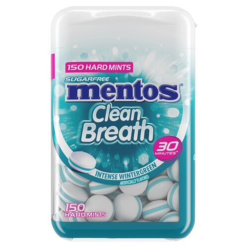 Mentos Intense Wintergreen Clean Breath Hard Mints, 150 count