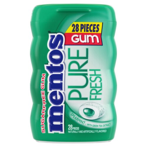 Mentos Pure Fresh Spearmint Sugarfree Gum, 28 count