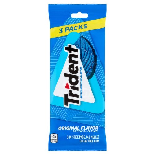 Trident Original Flavor Sugar Free Gum, 42 count