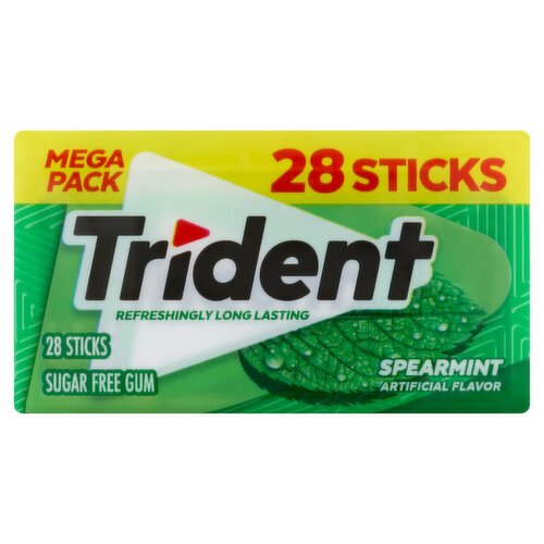 Trident Spearmint Sugar Free Gum Mega Pack, 28 count