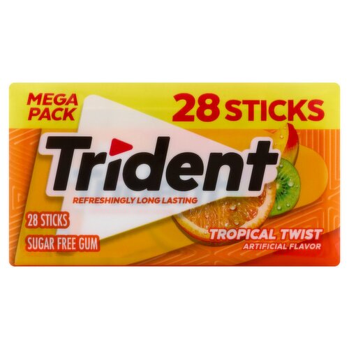 Trident Tropical Twist Sugar Free Gum Mega Pack, 28 count