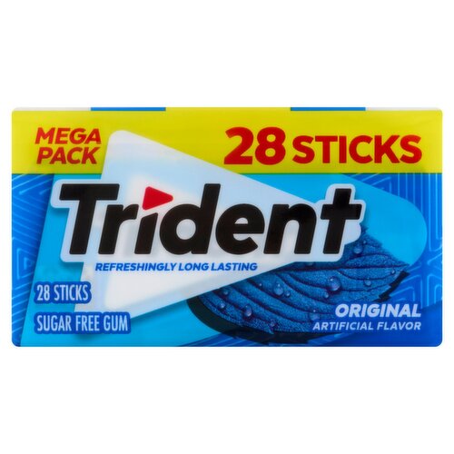 Trident Original Refreshing Long Lasting Sugar Free Gum Mega Pack, 28 count