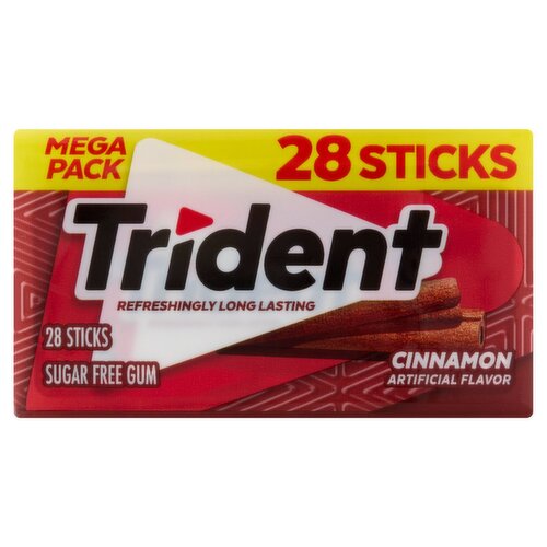 Trident Cinnamon Refreshing Long Lasting Sugar Free Gum Mega Pack, 28 count