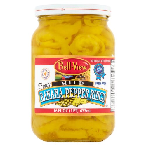 Bell-View Fancy Mild Banana Pepper Rings, 16 fl oz