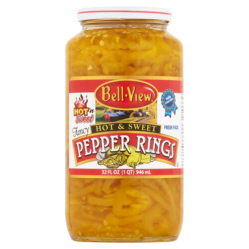 Bell-View Fancy Hot & Sweet Pepper Rings, 32 fl oz