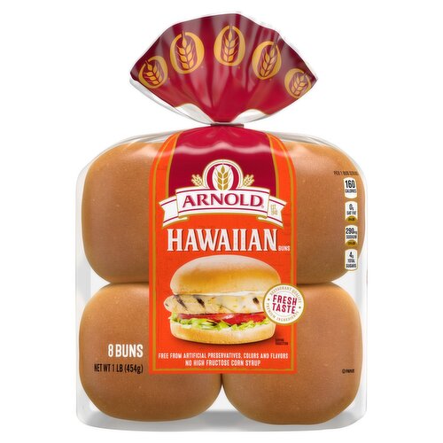 Arnold Hawaiian Buns, 8 count, 1 lb