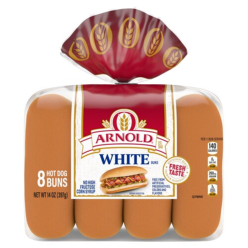 Arnold White Hot Dog Buns, 8 count, 14 oz