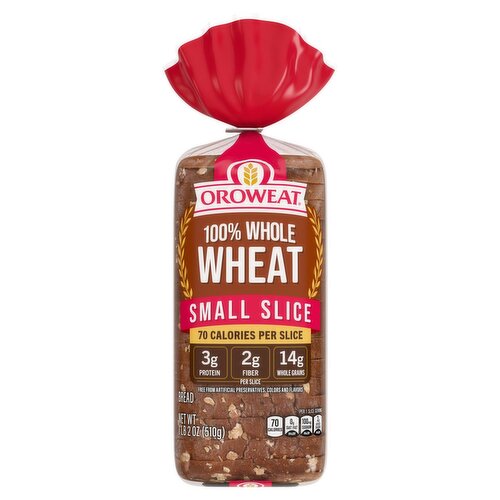 Oroweat 100% Whole Wheat Small Slice Bread, 1 lb 2 oz