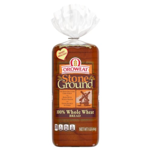 Oroweat Stone Ground 100% Whole Wheat Bread, 1 lb