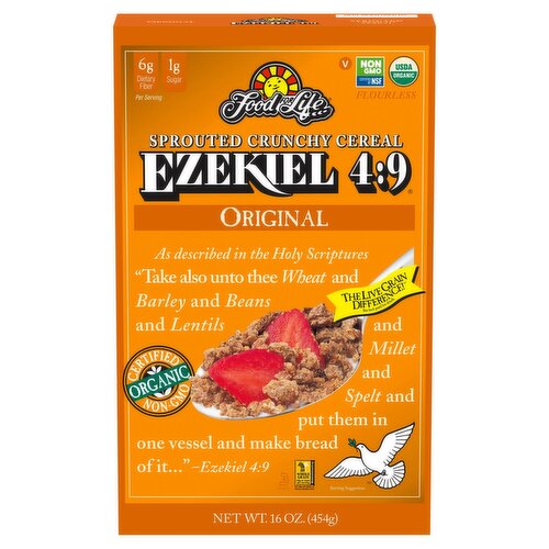 Food for Life Ezekiel 4:9 Original Sprouted Crunchy Cereal, 16 oz