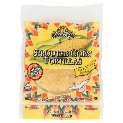 Food For Life Flourless Sprouted Corn Tortillas, 12 count, 10 oz