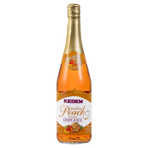 Kedem Sparkling Peach Flavored Grape Juice, 25.4 fl oz