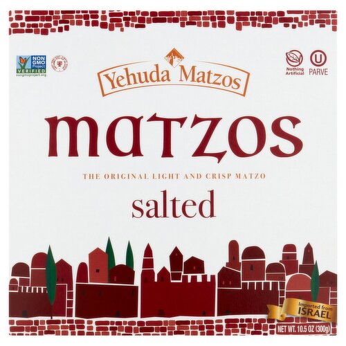 Yehuda Matzos Salted Matzos, 10.5 oz