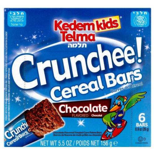 Kedem Kids Telma Crunchee! Chocolate Flavored Cereal Bars, 0.9 oz, 6 count