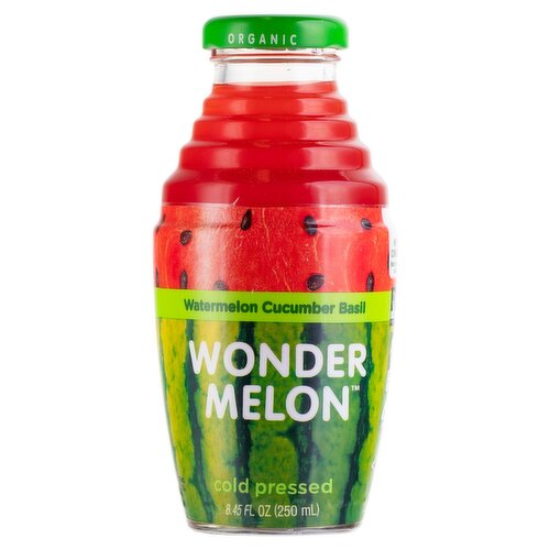Wonder Melon Organic Watermelon Cucumber Basil Juice, 8.45 fl oz