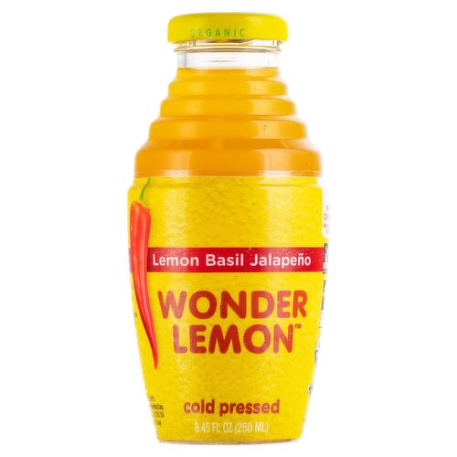 Wonder Lemon Organic Lemon Basil Jalapeño Cold Pressed Juice, 8.45 fl oz