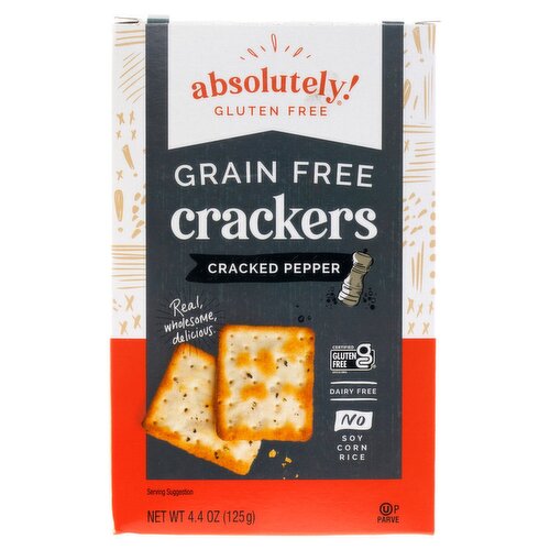 Absolutely Gluten Free Cracked Pepper Grain Free Crackers, 4.4 oz