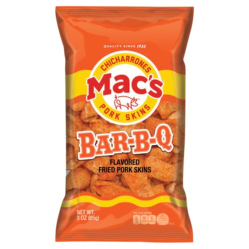 Mac's 3oz BBQ NA Porkskins, 3 oz