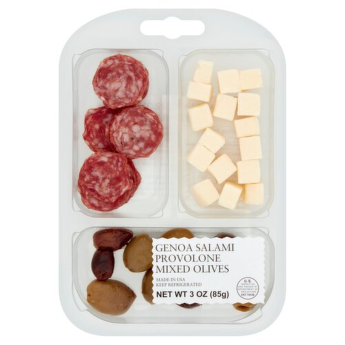 Fratelli Beretta Genoa Salami Provolone Mixed Olives, 3 oz