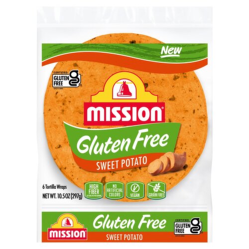 Mission Gluten Free Sweet Potato Tortilla Wraps, 6 count, 10.5 oz