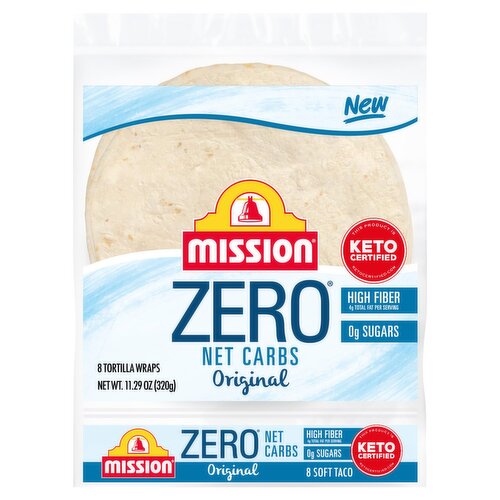 Mission Zero Net Carbs Original Tortilla Wraps, 8 count, 11.29 oz