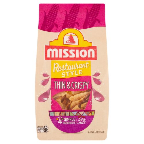 Mission Restaurant Style Thin & Crispy Tortilla Chips, 9 oz