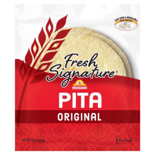 Mission Fresh Signature Original Pita Breads, 6 count, 12 oz