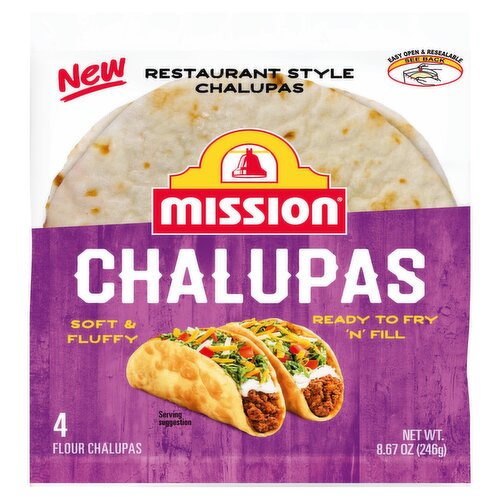 Mission Restaurant Style Flour Chalupas, 4 count, 8.67 oz