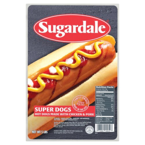 Sugardale Super Hot Dogs, 5 lbs