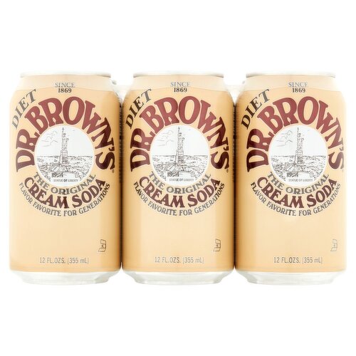 Dr Brown's The Original Diet Cream Soda, 12 fl oz, 6 count