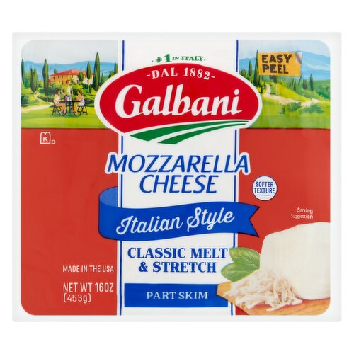 Galbani Italian Style Part Skim Mozzarella Cheese, 16 oz