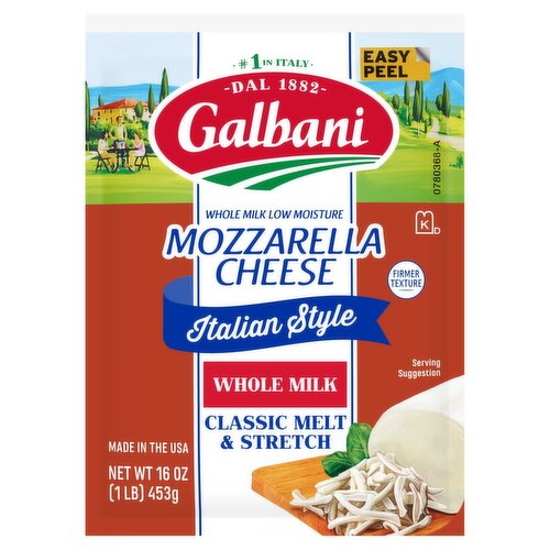 Galbani Whole Milk Low Moisture Mozzarella Cheese, 16 oz
