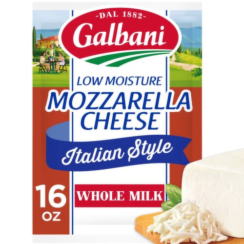 Galbani Italian Style Whole Milk Low Moisture Mozzarella Cheese, 16 oz
