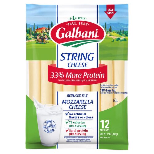 Galbani Reduced Fat Mozzarella String Cheese, 12 oz