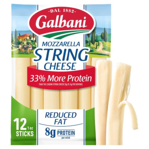 Galbani Reduced Fat Mozzarella String Cheese, 12 oz