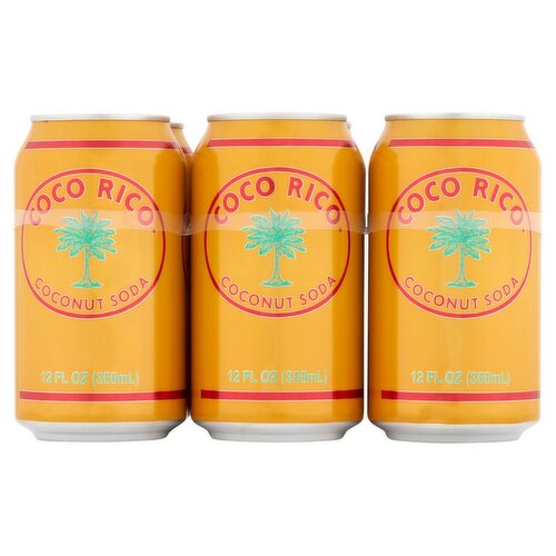 Coco Rico Coconut Soda, 12 fl oz, 6 count
