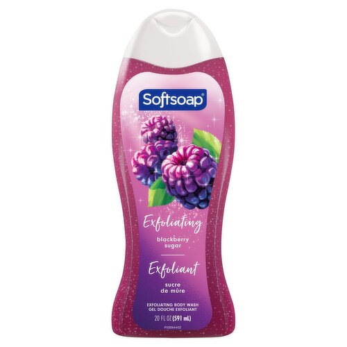 Softsoap Blackberry Sugar Exfoliating Body Wash, 20 fl oz