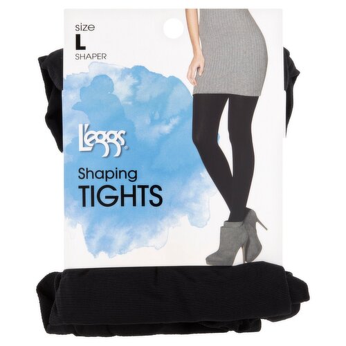 L'eggs Black Shaping Tights, Size L