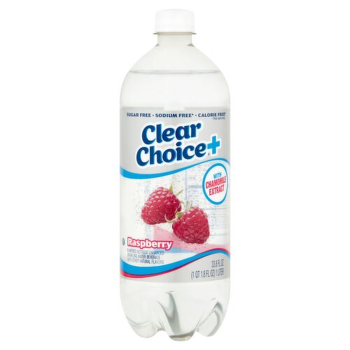 Clear Choice Raspberry Flavored Nutrient Enhanced Sparkling Water Beverage, 33.8 fl oz