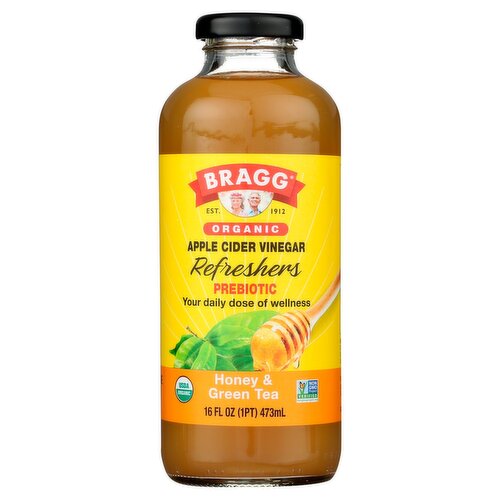 Bragg Organic Honey & Green Tea Prebiotic Apple Cider Vinegar, 16 fl oz