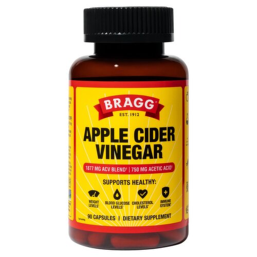 Bragg Apple Cider Vinegar Dietary Supplement, 90 count